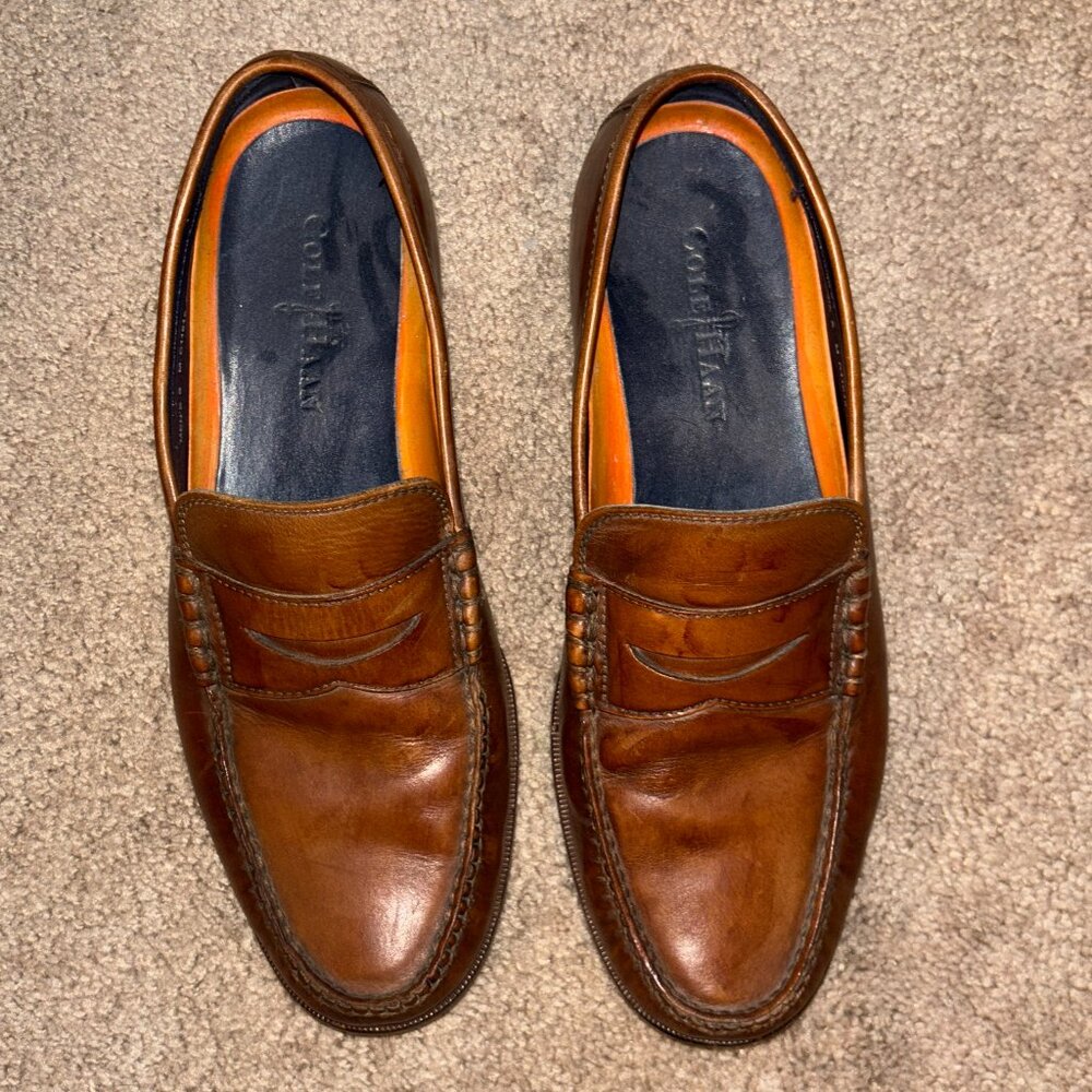 Cole Haan Brown Leather Penny Loafers